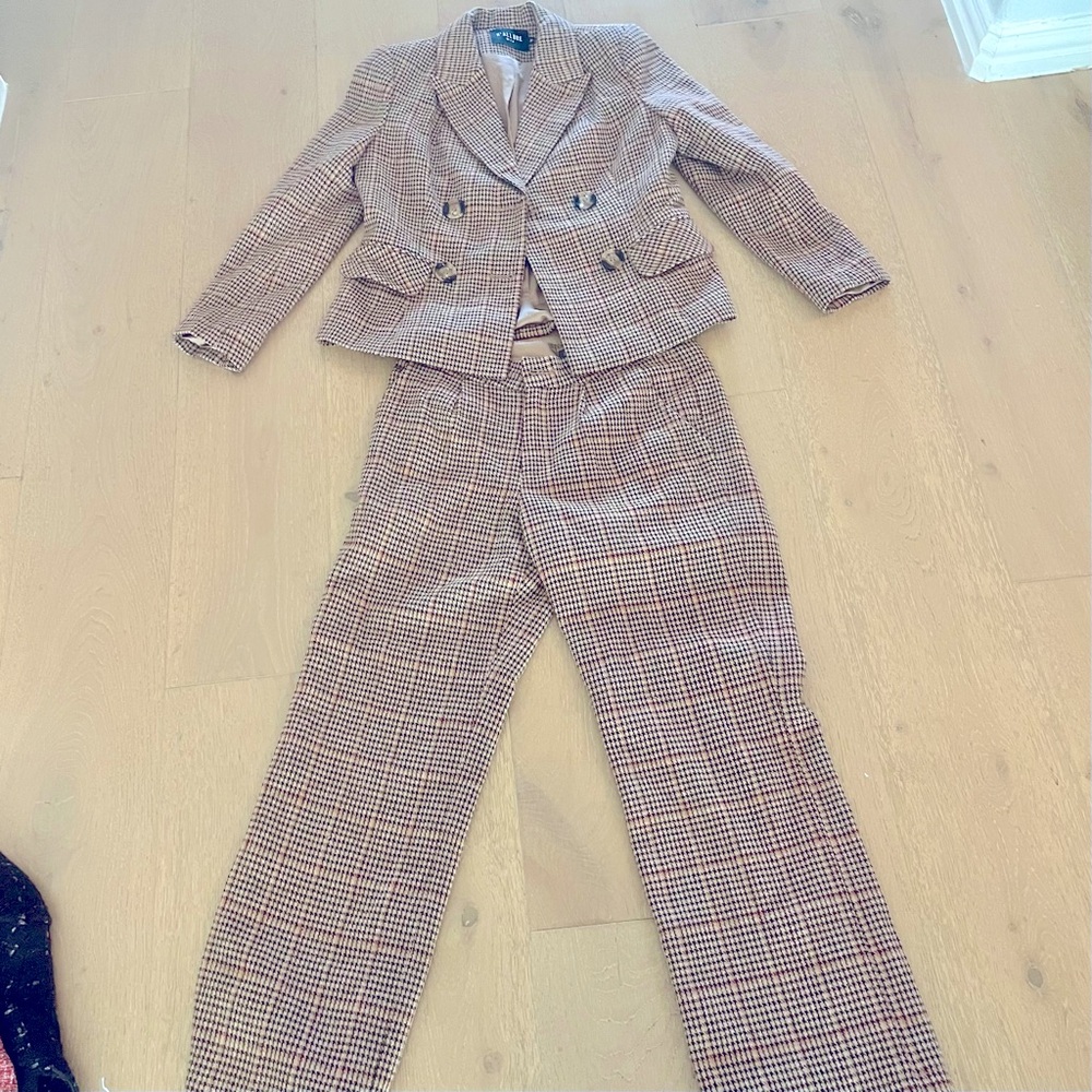 Allure Brown Plaid Blazer and Suit Pants